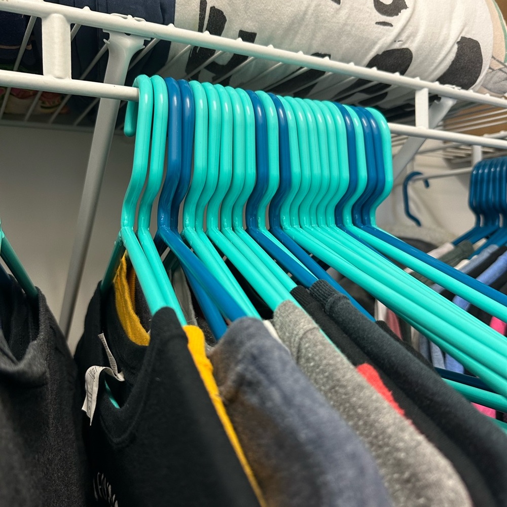 Container Store Turquoise or Dark Teal hangers